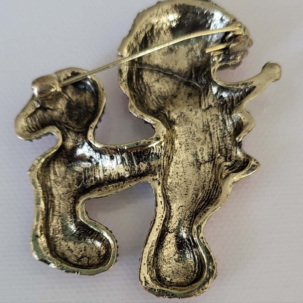 Beautiful Pink Rhinestones  Poodle Brooch - Picture 2 of 2